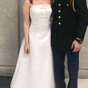 White David’s Bridal wedding dress